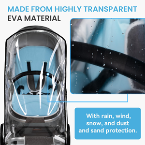 Housse de pluie universelle imperméable pour poussette double tandem, pour sièges avant et arrière, poussette jumelle - Product Image 5
