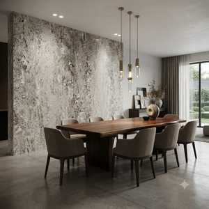 Panneaux muraux en carreaux d'argent Sahara, panneau 3D, panneau mural en marbre minimaliste, décoration intérieure 3D, décoration de surface, 600x1200mm 1200x24 - Product Image 2