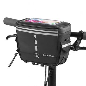 Sacoche de guidon étanche ROCKBROS pour vélo et moto, avec pochette pour téléphone à écran tactile, certifiée BSCI - Product Image 1