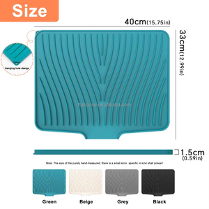 Tapis de drainage en silicone à design moderne, nouveau, avec ouverture inclinée pour l'infusion, simple, pour le séchage des assiettes, avec filtration de l'eau et isolation thermique - Product Image 5