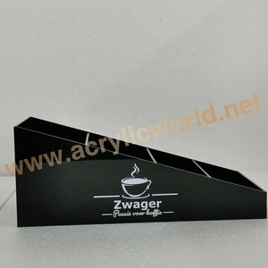 Boîte de rangement en acrylique noir personnalisée avec logo, 4 compartiments, boîte organisatrice en acrylique, solution de rangement pour la vente au détail OEM - Product Image 6