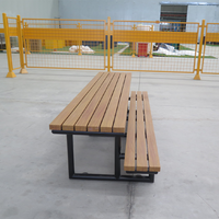 Banc de parc moderne en bois et métal, personnalisé en usine, pour intérieur/extérieur, idéal pour centre commercial, salle de bain, confortable pour la détente, table de pique-nique