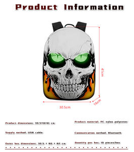 Sac à dos de moto Knight avec yeux LED, imperméable, coque rigide, sac à casque, sac à dos pour ordinateur portable, pour la conduite, le cyclisme, les voyages, grand sac - Product Image 2