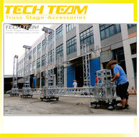 Tour de support d'affichage TECHTEAM en alliage d'aluminium 6082-T6, capacité de charge 1000 kg, hauteur max. 7,5 m pour événements extérieurs