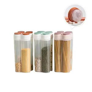 Moisture-proof transparent sealed storage tank Pasta storage tank Grain storage box with independent desiccant box