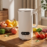 Mixeur pour lait végétal avec couvercle en verre transparent, mixeur de cuisine haut de gamme en acier inoxydable 304 pour pâte de riz, lait de soja et jus