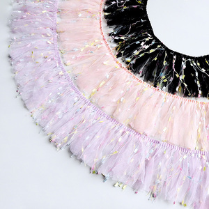 Deepeel AP439 10cm Sewing Accessories Trim Ribbon Fabric Child Doll Mesh Skirt Wedding Mesh Fold <strong>Lace</strong> - Product Image 1