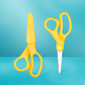 Children's Safety Scissors Yellow Rounded Tip Stainless Steel Craft Scissors For Home Use Bulk Pack - Product Image 1