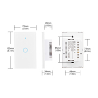 Interrupteur mural intelligent WiFi Tuya US 1/2/3/4 gangs sans fil neutre, capteur tactile, lumière LED 110V, compatible Alexa Google Home