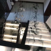 Poli chine panda blanc et noir marbre mur plancher comptoir escaliers pavage bookmatch panda blanc dalle de marbre