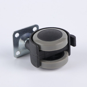 Roulettes de chaise de bureau 40 mm pivotantes silencieuses en PU noir pour mobilier - Product Image 1