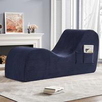 Chaise longue ergonomique de yoga en gros pour l'intérieur avec poche latérale, coussin lombaire pour étirements, relaxation et exercices