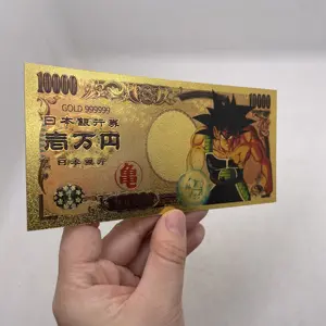 Nouveau Type japonais Dragon ball série Z dessin animé 24K or cartes de billets de banque pour l'enfance classique beau cadeau de Collection