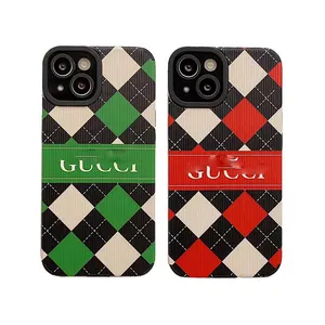 Capa vertical de celular com listras, mais nova capinha para celulares iphone 13 pro max pasta de couro com relevo, 2022