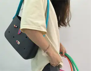 Moda eva hafif renk kontrast küçük karikatür asılı bankamatik çanta bogg çantası
