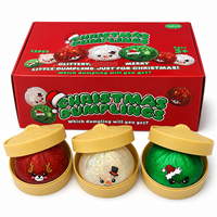 Boîte Mystère de Noël : Jouet Squishy Géant en Forme de Boulette Scintillante à Remontée Lente, Jouet Sensoriel Anti-Stress à Presser pour Enfants