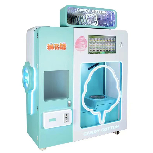 Best Selling Japanese Automatic Flower Marshmallow Making Cotton Candy Robot Floss Vending Machine