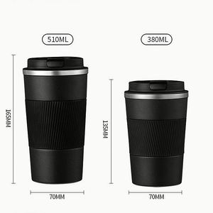 Vente en gros de gobelets isothermes en acier inoxydable de 380 ml/510 ml, logo personnalisé, tasse à café et à thé pour le camping avec couvercle, tasse de voyage - Product Image 4