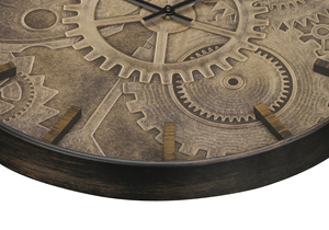 Orologio da Parete Rotondo da 20 Pollici di Tendenza, Stile Vintage con Sfondo a Ingranaggi Stampati, Perfetto per un Arredamento Transizionale - Product Image 3