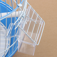 Cage à oiseaux ronde avec mangeoire, ensemble complet, cage à oiseaux en plastique, cage à oiseaux pour petits animaux, ventilation complète, détachable