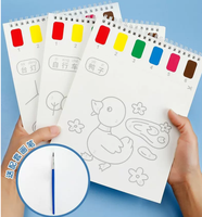 Livre de coloriage et de peinture à l'aquarelle écologique sur le thème du trafic, sans dégâts, en papier artistique pour les tout-petits et les enfants de 1 à 8 ans, cadeau d'anniversaire