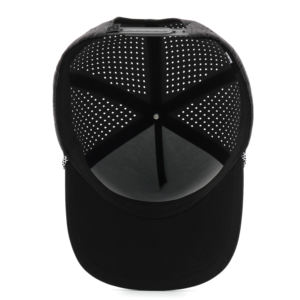 Casquette de baseball personnalisée à 5 panneaux en caoutchouc <span class=keywords><strong>PVC</strong></span> avec logo imperméable, trous découpés au laser, perforée, casquettes de golf, performance sportive, corde, chapeaux de golf - Product Image 6