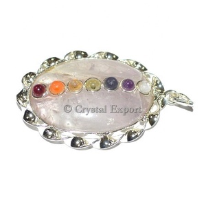 Pendentifs en gros - Pendentifs ovales en quartz cristal pour chakras - Product Image 1