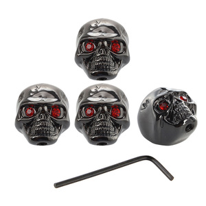 4 Skull Head Metal Electric Guitar/Bass <strong>Volume</strong> <strong>Knob</strong> Potentiometer Cap with Wrench - Product Image 6