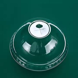Gobelets en plastique PET jetables transparents écologiques de 98 mm et 16 oz avec couvercles anti-fuite pour boissons froides et bubble tea, personnalisables avec votre logo - Product Image 1