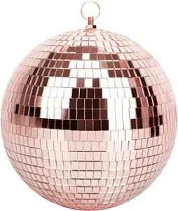 Boule de disco en verre miroir simplement élégante boule de disco réfléchissante lumineuse décorative pour les fêtes de mariage
