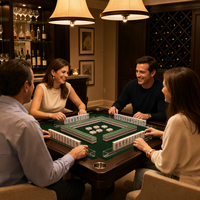 Jeu de Mahjong américain en jade vert, 160 tuiles, plateau complet en acrylique triple couche, jeu de société pour soirée familiale