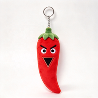 Porte-clés en peluche personnalisé en forme de légume, pendentif poivron en coton PP, conception de logo OEM ODM, cadeau de fête