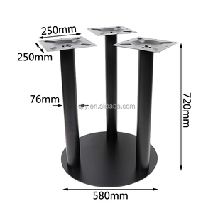 רגלי שולחן מעוצבות מפלדה יצוקה למסעדות, ברים ופינות קפה, נגד נדנוד, התקנה קלה, בסיס עגול לשולחן - Product Image 2