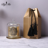 Ensemble cadeau de bougies parfumées à la cire de soja Novature Creative avec couvercle en verre, pots de bougies parfumées à base de plantes, article cadeau et décoratif