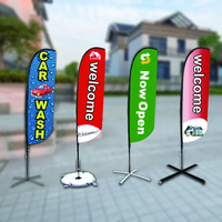 Individuelle Polyester Strandflagge Werbe-Federfahne Teardrop-Banner Große Rechteckflagge für Werbung Roadshow Event