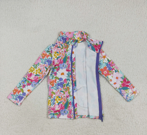 Vestes de yoga actives pour bébés filles avec fleurs, nœuds, poches et fermeture éclair - Product Image 3