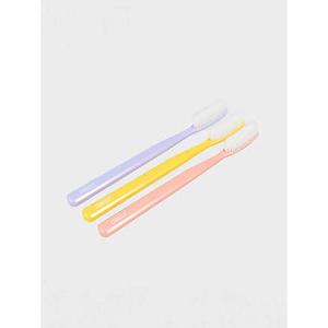 แปรงสีฟันขนนุ่ม2080แบบใช้แล้วทิ้ง3แพ็กสำหรับทารกและเด็กขนแปรงไนลอนสีน้ำตาลถ่าน - Product Image 1