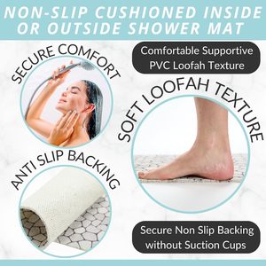 <span class=keywords><strong>Tapis</strong></span> <span class=keywords><strong>de</strong></span> <span class=keywords><strong>douche</strong></span> carré en PVC <span class=keywords><strong>antidérapant</strong></span> à séchage rapide avec trous <span class=keywords><strong>de</strong></span> drainage, poignée <span class=keywords><strong>de</strong></span> sécurité rembourrée <span class=keywords><strong>pour</strong></span> enfants et personnes âgées, 24x24 pouces - Product Image 2