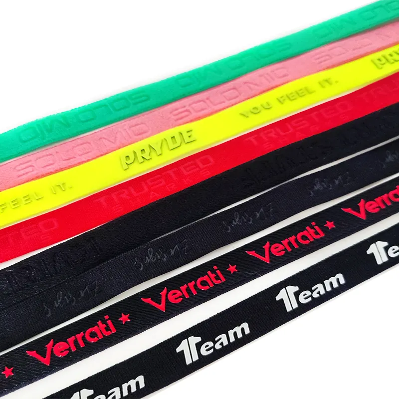 Bedrukt Logo Nylon Elastische Hals Tape Bands Voor Tshirt