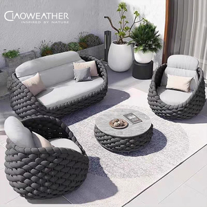 Ensemble de meubles de patio <span class=keywords><strong>d</strong></span>'extérieur avec coussin imperméable, cadre en aluminium résistant à l'usure, canapé de jardin <span class=keywords><strong>rond</strong></span> moderne pour hôtel et villa - Product Image 1
