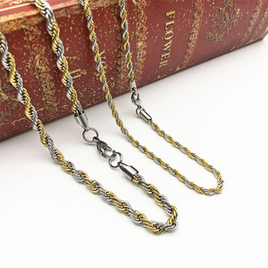 5mm 두께 스테인리스 스틸 로프 트위스트 체인 목걸이 - Product Image 5