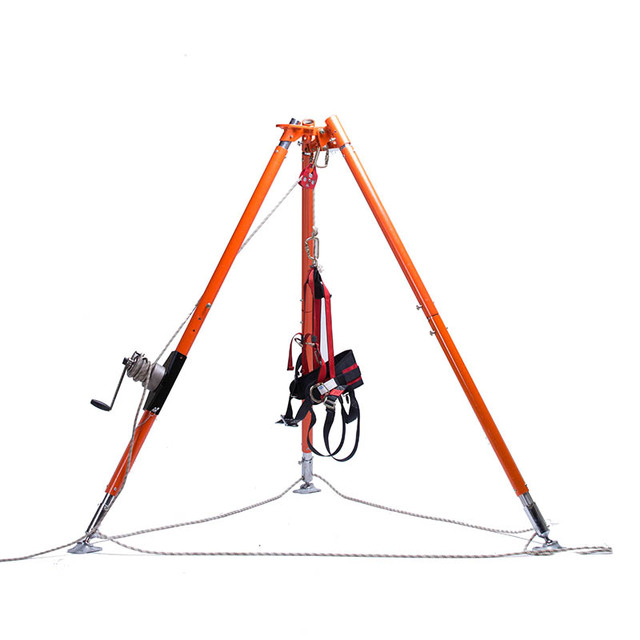 JJXF New Aluminum Tripod Safety Life Saving Tripod Confined Space Rescue