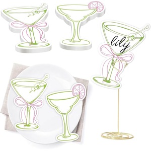 Carte de table en papier inscriptible en forme de verre à cocktail pour l'attribution de places, pour mariages, fêtes, anniversaires, hôtels, DIY - Product Image 2
