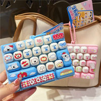 26 Tombol Mini Keyboard Fidget Plastik Gantungan Kunci Mainan Pereda Stres Tekan Jari Pereda Kecemasan Hadiah untuk Dewasa & Anak-Anak