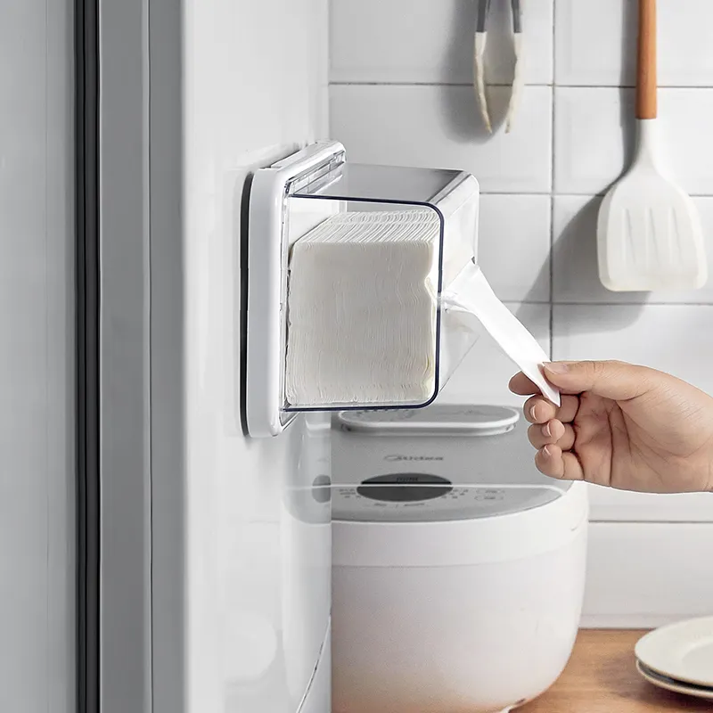 Großhandel individuell bedruckte Tissue Holder Kunststoff transparente klare Abdeckung quadratische Toiletten papier Acryl Tissue Box