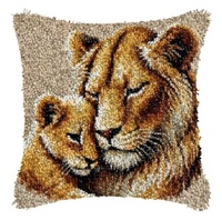 Kits de motifs pour tapis à crochets, housse de coussin fleurie, ensemble de broderie au point de croix avec fils pour cadeau de festival