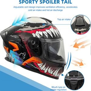 Nouveau prix d'usine <span class=keywords><strong>Casque</strong></span> de <span class=keywords><strong>moto</strong></span> intégral personnalisé pour <span class=keywords><strong>homme</strong></span> Double visière Cascos De <span class=keywords><strong>Moto</strong></span> Casques ABS certifiés DOT pour motos - Product Image 5