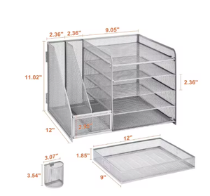 OEM مع حامل ملف منظم ورقي من 5 طبقات بدرج منزلق ودرج 2 حرف - Product Image 5