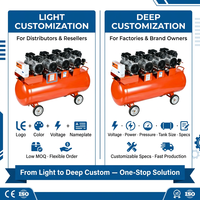 Compresseur d'air électrique industriel professionnel 3,2 kW 220 V sans huile, refroidi par air, silencieux