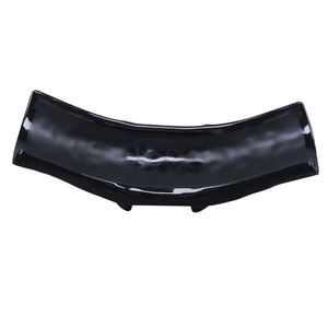 En forme de <span class=keywords><strong>bateau</strong></span> Noir ovale japonaise <span class=keywords><strong>vaisselle</strong></span> plat de service avec support - Product Image 1